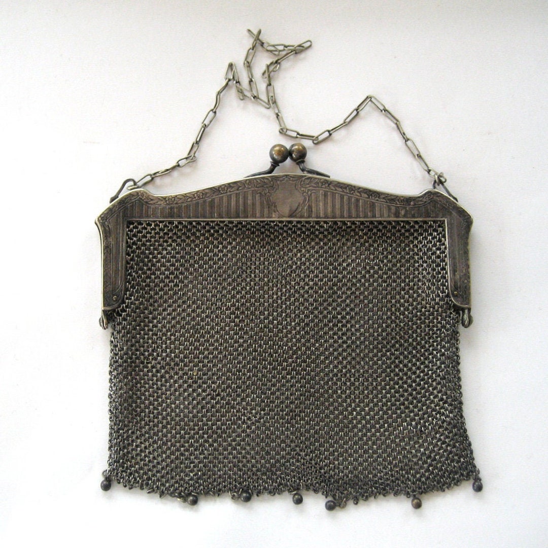 ヴィンテージ シルバー メッシュケース Circa Early 1910s WHS Co. German Silver Mesh Handbag - Etsy