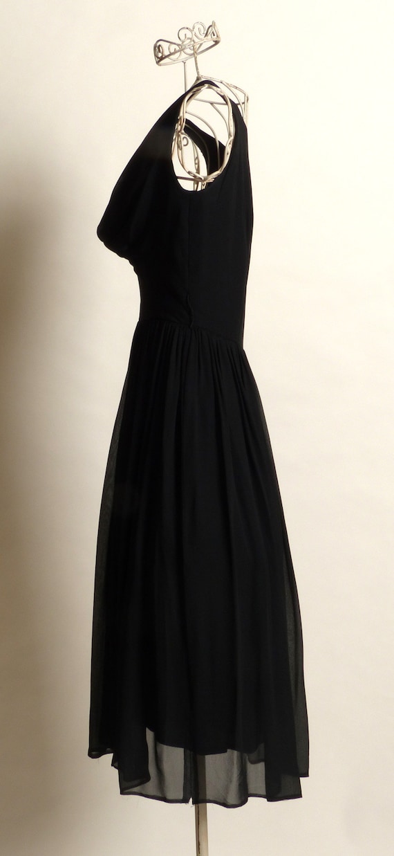 Circa 1950s Suzy Perette Silk Chiffon Black Dress - image 2