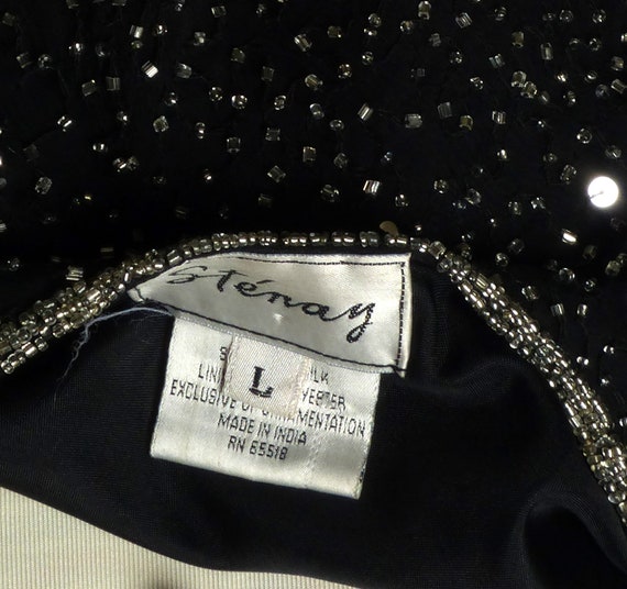 Circa 1980s Stenay Black Silk Beaded Sequin Top - image 6