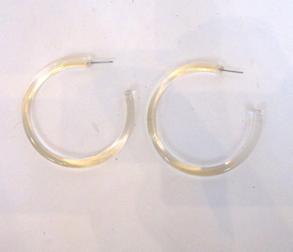 Circa 1980s Large Lucite Hoop Earrings - image 4