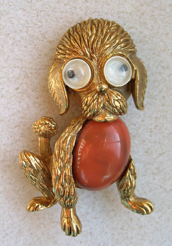 Googly-Eyed Puppy/Dog Figural Pin/Brooch - image 2