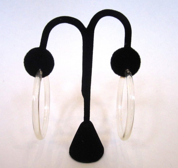 Circa 1980s Large Lucite Hoop Earrings - image 3