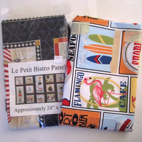 Two Panels for Quilting - Bistro and Travel
