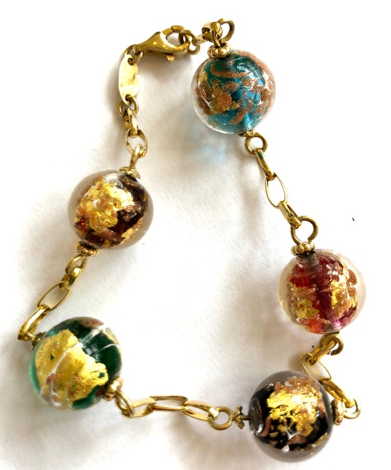 Circa 1990s 14K Yellow Gold Italian Murano Glass … - image 2