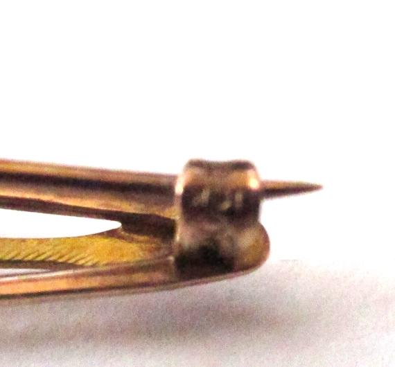 Circa 1900s 10K Amethyst Bar Brooch/Pin - image 4