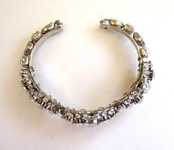 Circa 1950s Wired Rhinestone Bangle Bracelet - image 3