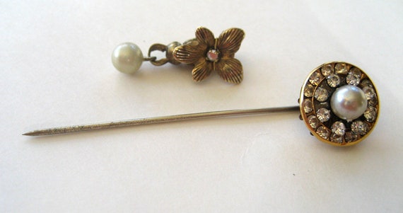 Unsigned Miriam Haskell Faux Pearl and Rhinestone… - image 4