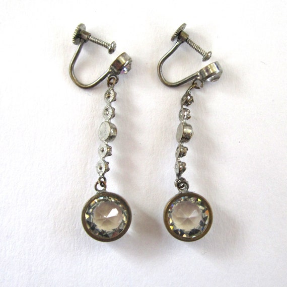 Art Deco Czechoslovakian Cut Crystal Earrings - image 3