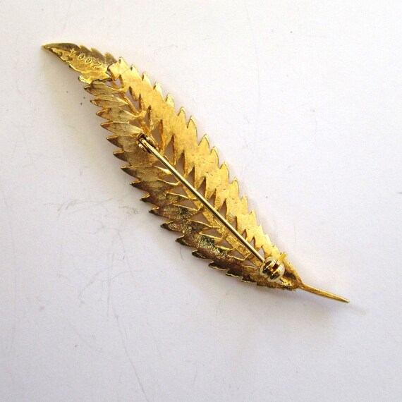 Circa 1970s Gold-Tone Leaf Brooch/Pin - image 2