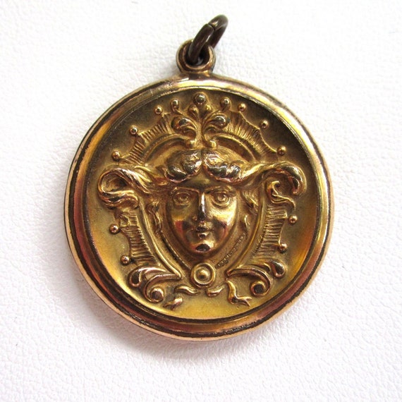 Art Nouveau Gold-Filled Lady Pendant/Necklace
