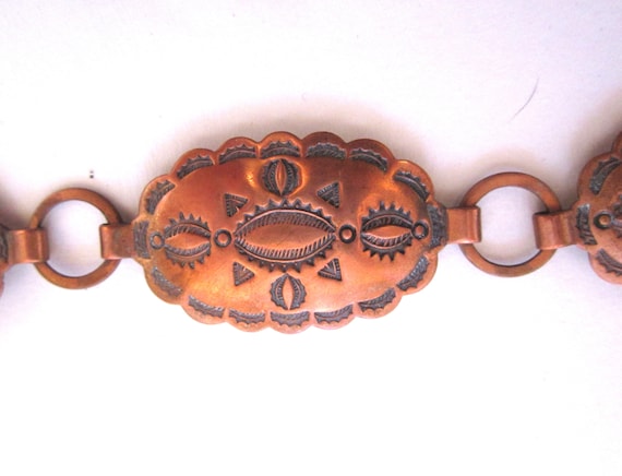 Circa 1980s Native American Copper Concho Belt - image 2