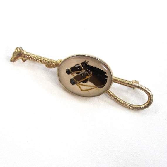 Broche Tête De Cheval Dorée – Bijou Fantaisie Rétro, Métal Doré