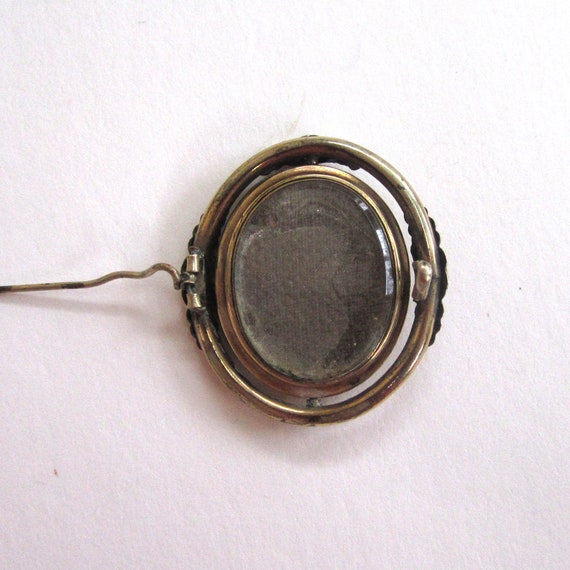 Victorian Swivel Hair Mourning Brooch/Pin - image 2