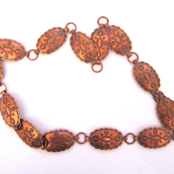 Circa 1980s Native American Copper Concho Belt