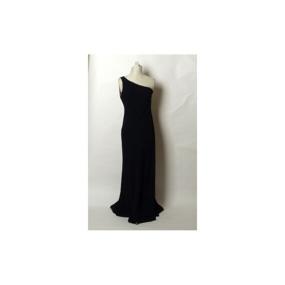 Circa 1980s Lillie Rubin One Shoulder Rhinestone Dress/Gown