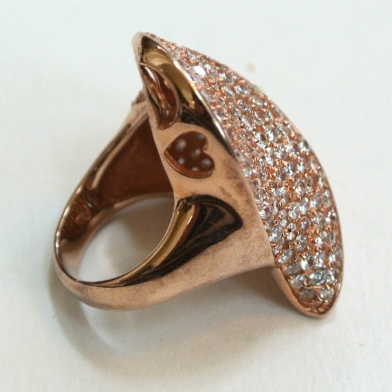 Circa 1980s Sterling Silver Rose Gold Vermeil Hea… - image 5