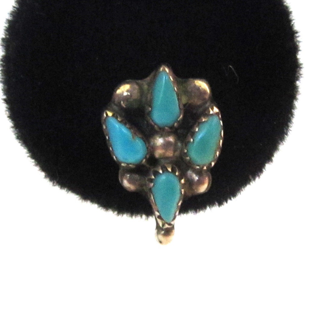 Circa 1980s Native American Sterling Silver and Petit Point Circa 1980s Native American Sterling Silver and Petit Point