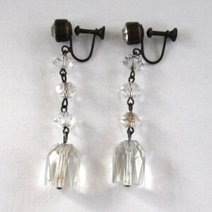 Art Deco Triple Cut Crystal Earrings