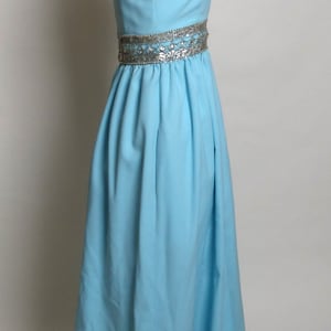 Circa 1950s/1960s Ceil Chapman Blue Rhinestone Sequined Gown/Dress image 3