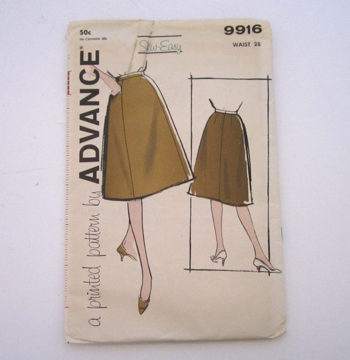 Vintage Advance Sew Easy Sewing Pattern 9916 - 1960s Skirt - Etsy