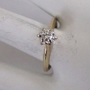 14K weiß und Gelb Gold Diamant-Ring