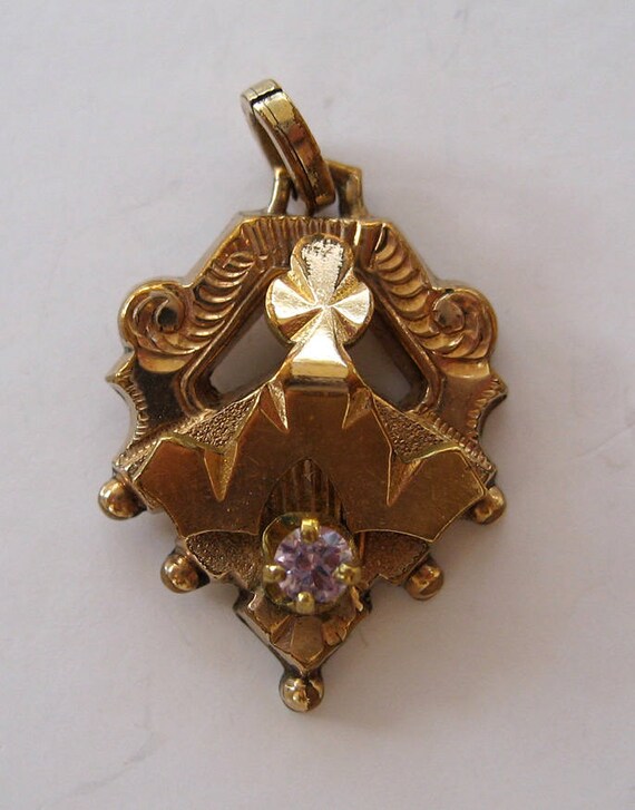 Victorian Gold-Filled Amethyst Pendant - image 2