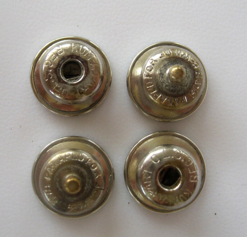 Art Deco Baer /& Wilde Silver Tone Kum-A-Part Mother of Pearl and Black Enamel Snap Cuff Links
