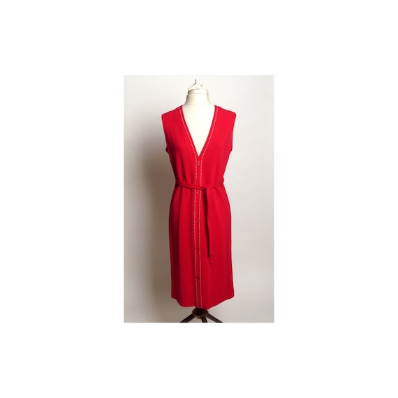 Circa 1960s Butte Knit Red Wool Dress - image 1