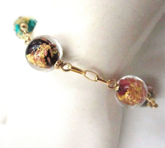 Circa 1990s 14K Yellow Gold Italian Murano Glass … - image 3