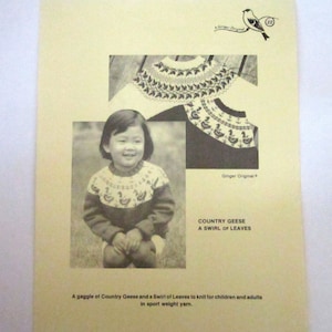 Ginger Originals Knitting Pattern - Country Geese and a Swirl of Leaves