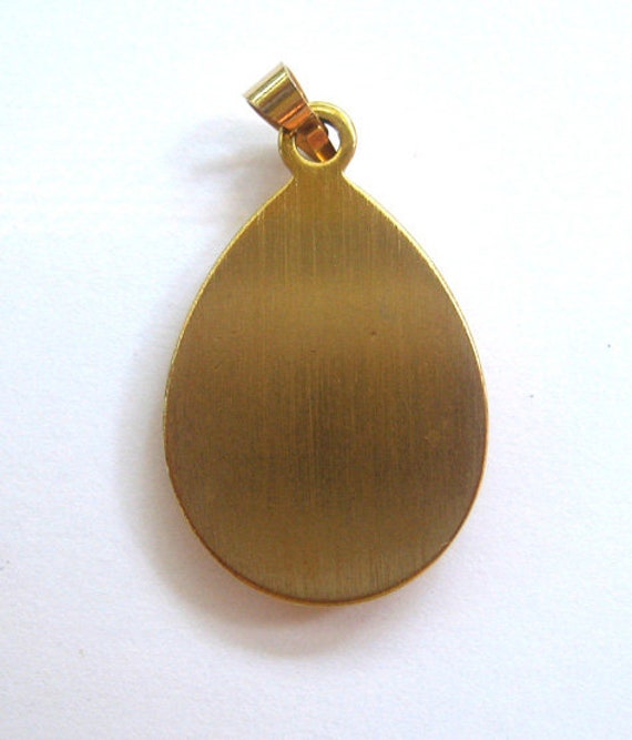 1980s Green Polished Agate Pendant/Necklace - image 2