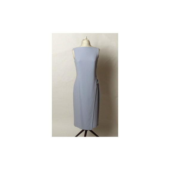 Circa 2000s Tahari Light Blue/Grey Sheath Dress