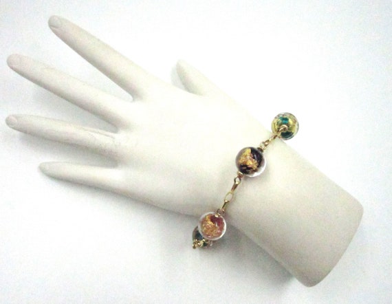 Circa 1990s 14K Yellow Gold Italian Murano Glass … - image 1