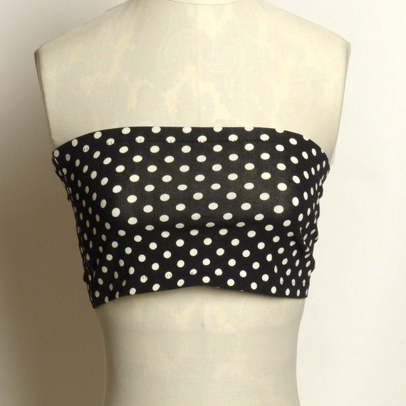 Circa 1980s Stretch Knit Polka DotTube Top - image 1