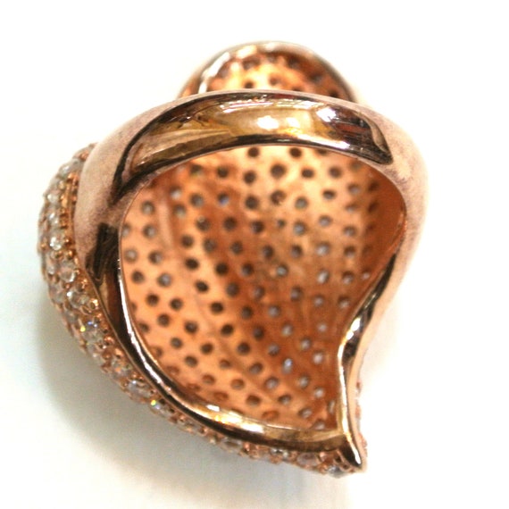 Circa 1980s Sterling Silver Rose Gold Vermeil Hea… - image 8