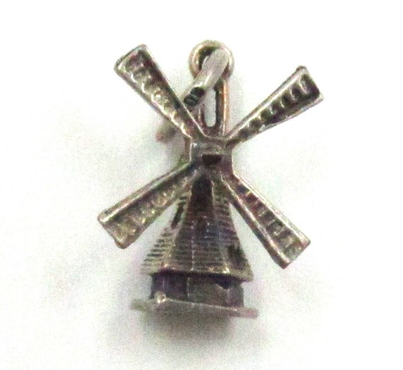 Circa 1980s 800 Silver Dutch Windmill Charm - image 2