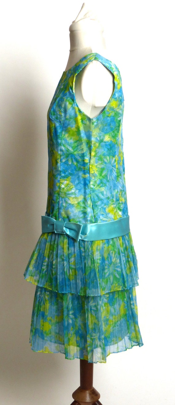 Circa 1980s Custom-Made Floral Mini-Dress - image 2