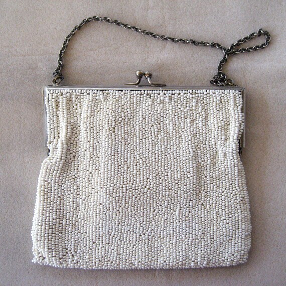 1920s European Embroidered Beaded Tambour Purse/H… - image 2