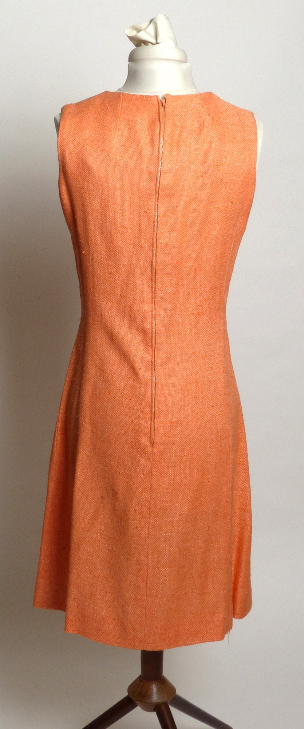 Circa 1960s Alison Ayers Peach Barkcloth Dress - Etsy