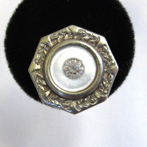 Art Deco Mother Of Pearl Sterling Silver Pierced Earrings