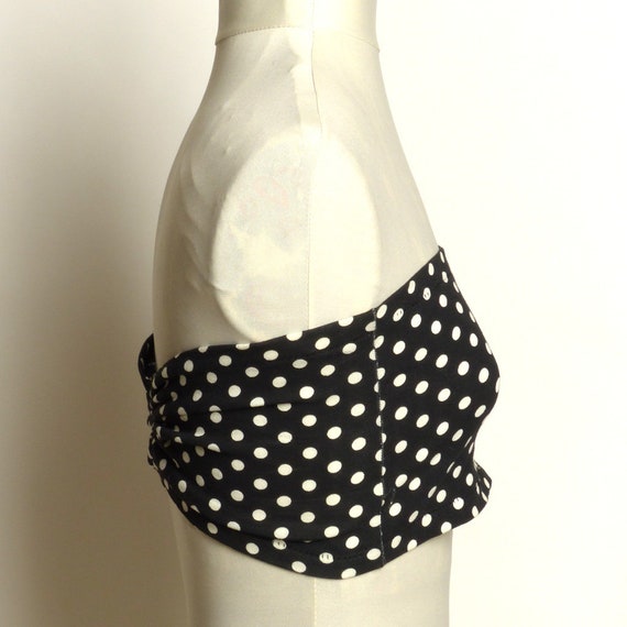 Circa 1980s Stretch Knit Polka DotTube Top - image 4