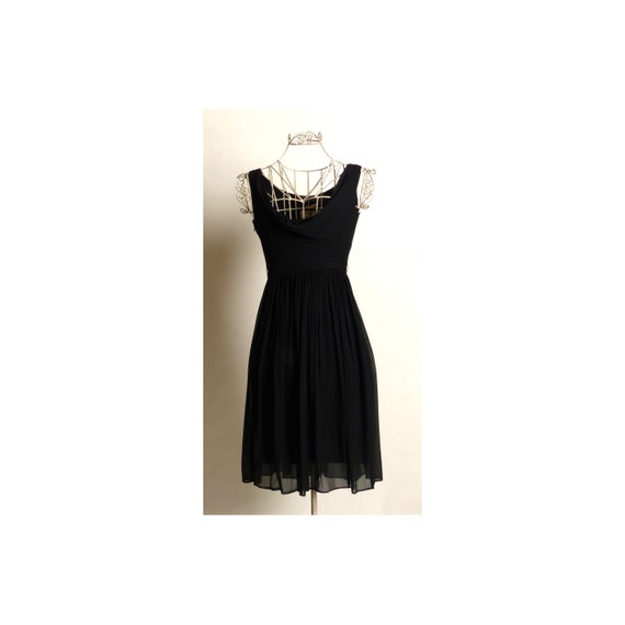 Circa 1950s Suzy Perette Silk Chiffon Black Dress - image 1