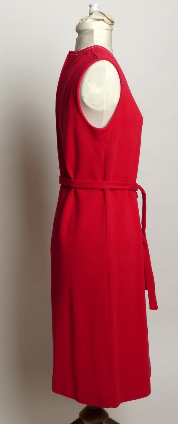 Circa 1960s Butte Knit Red Wool Dress - image 4