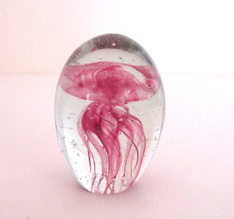 Vintage Pink Jellyfish Glow in the Dark Paperweight - Etsy