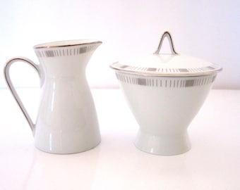 Juego de lechera y azucarero Rosenthal Platinum Lines vintage