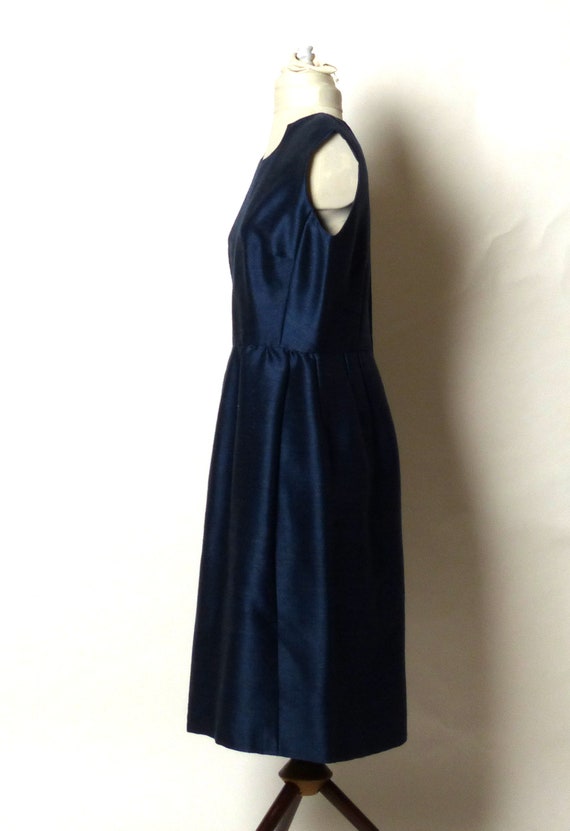 Circa 1950s Navy Blue Sheath Dress - image 4