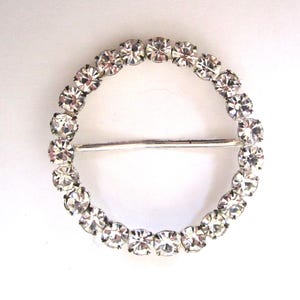 Circa 1930s Vintage Czechoslovakian Large Rhinestone Buckle