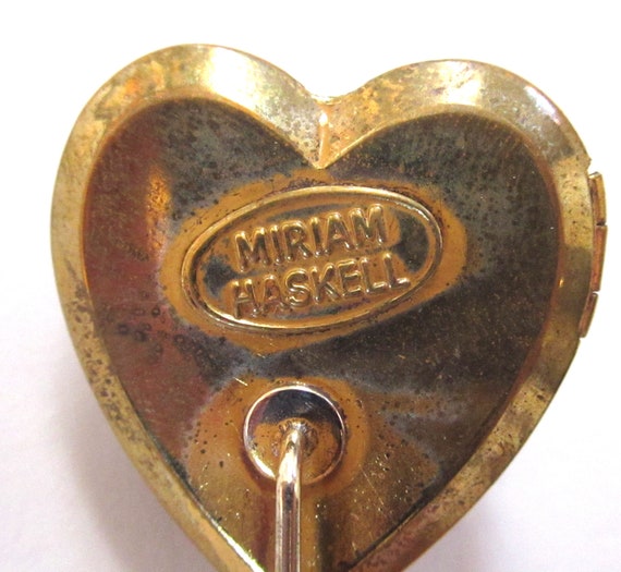 Circa 1940s/950s Miriam Haskell Heart Locket Stic… - image 6