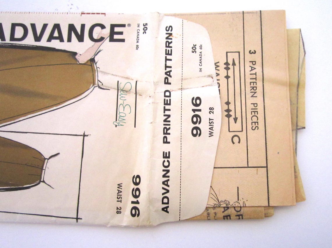 Vintage Advance Sew Easy Sewing Pattern 9916 - 1960s Skirt - Etsy