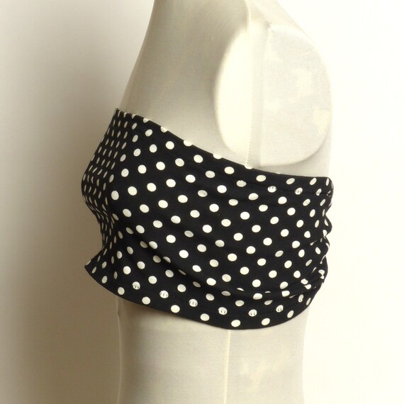 Circa 1980s Stretch Knit Polka DotTube Top - image 3